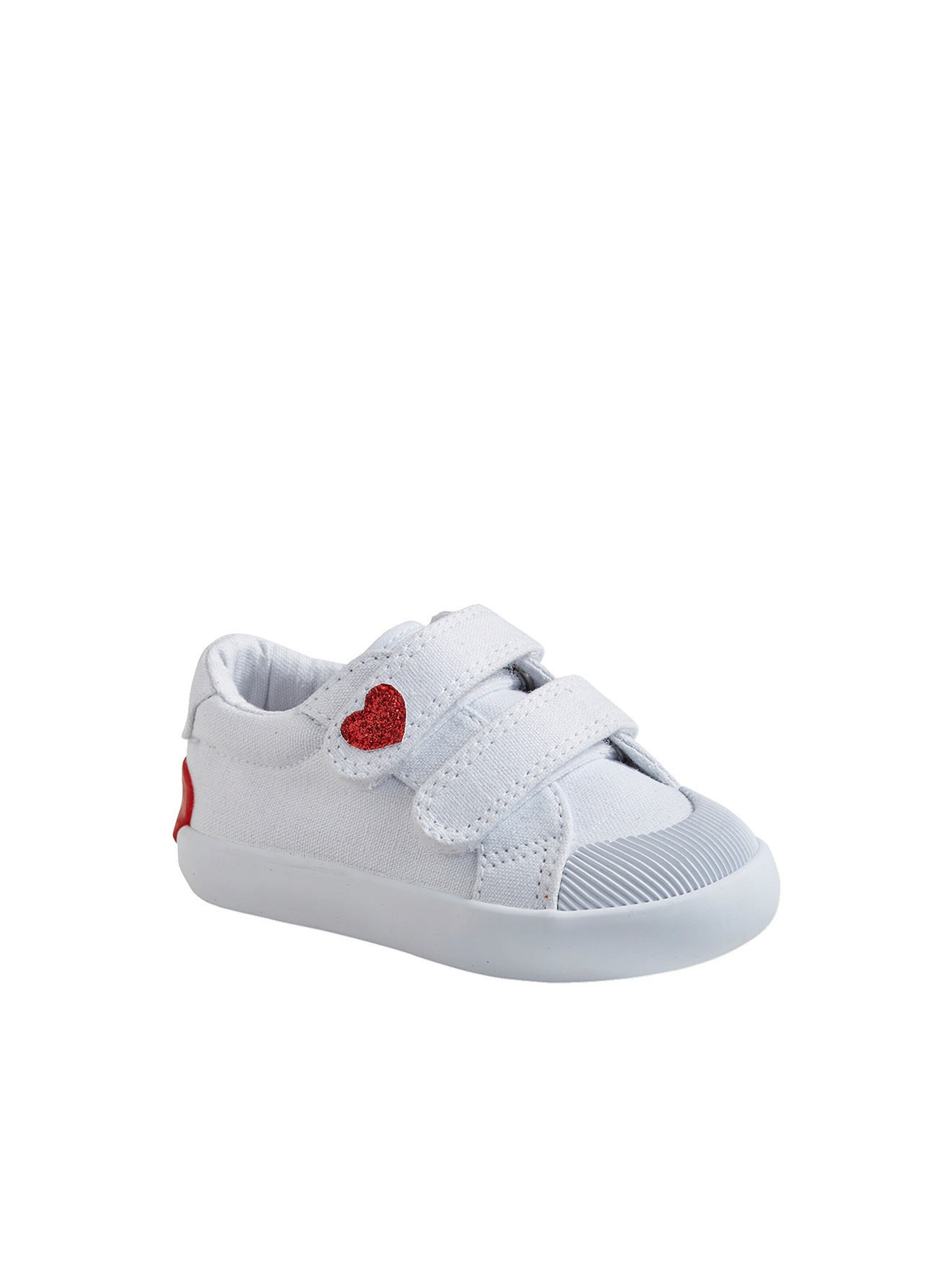 Vertbaudet Mädchen Baby Stoffschuhe, Klett weiß