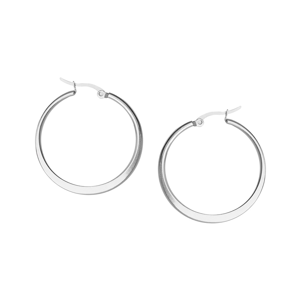 Boucles d'oreilles créoles acier argenté 3,5 cm