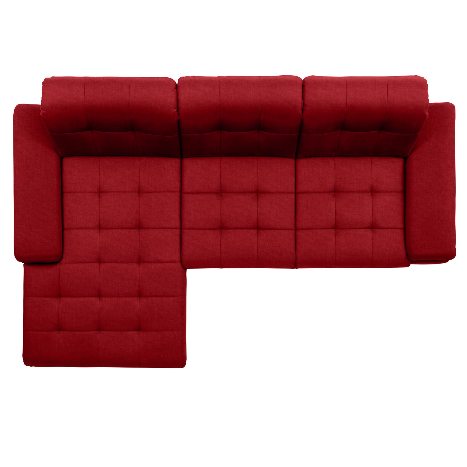 polsterpower Ecksofa - Miro bordeaux - Basismodell - Recamiere links