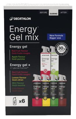 Mix Gels énergétiques Decathlon Nutrition Energy Gel & Energy Gel  - 6x46g