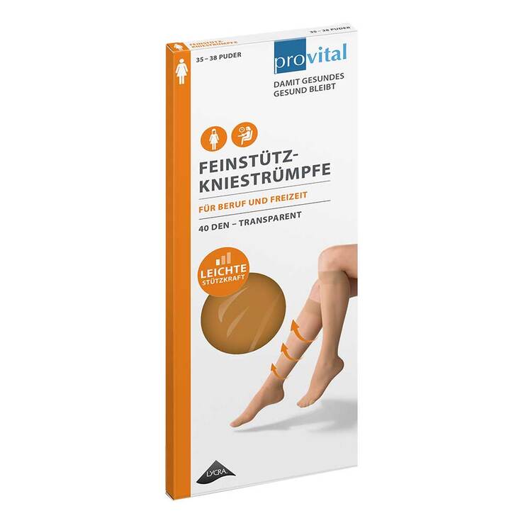 Provital 40 den Stützkniestrümpfe Größe 39 - 42 puder, 2 St