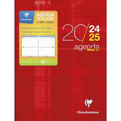 Agenda When - 2 jours par page - 16 x 22 cm - disponible dans différentes couleurs - Exacompta
