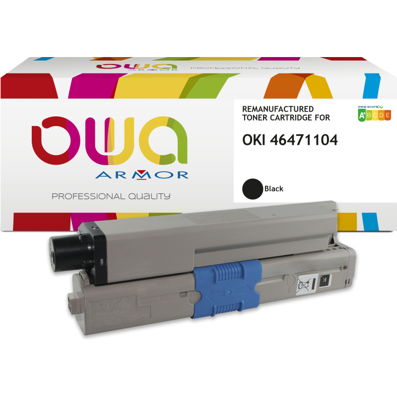 Toner remanufacturé OWA - standard - Noir - pour OKI 46471104