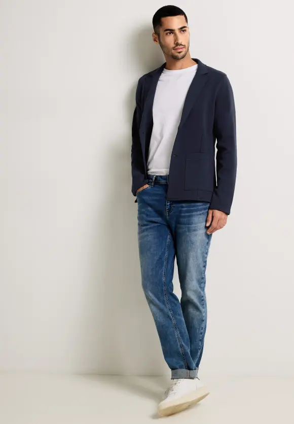 Blazer mit offener Saumkante - nightshadow blue