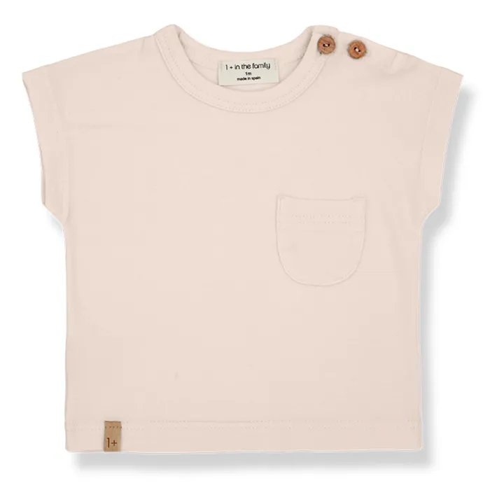 1+ in the family T-Shirts Manches Courtes Miles Coton Bio | Rose pâle