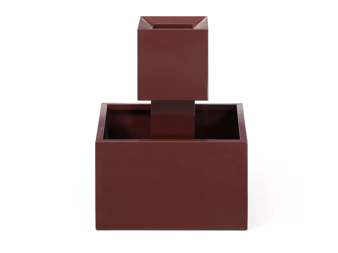 Fontaine d'extérieur en acier inoxydable avec LED - H.65 cm - Terracotta - CARDINA