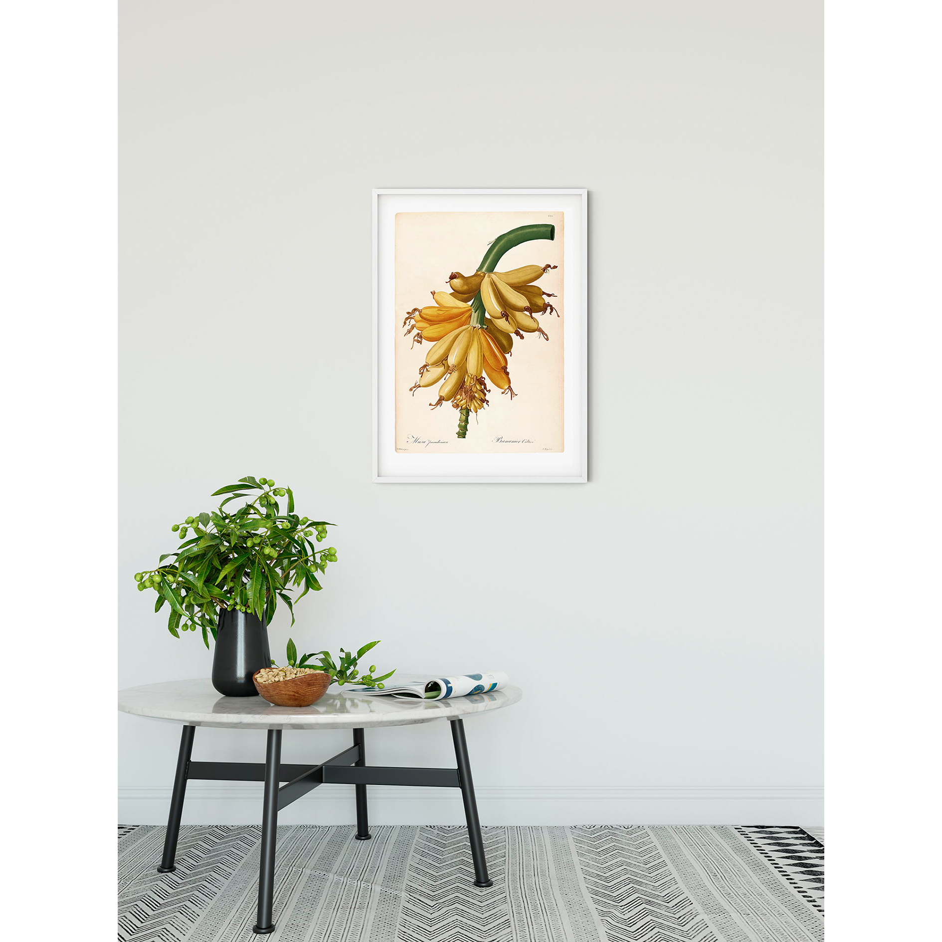 Wandbild PLANTAINS - grün-gelb - 50x70 cm