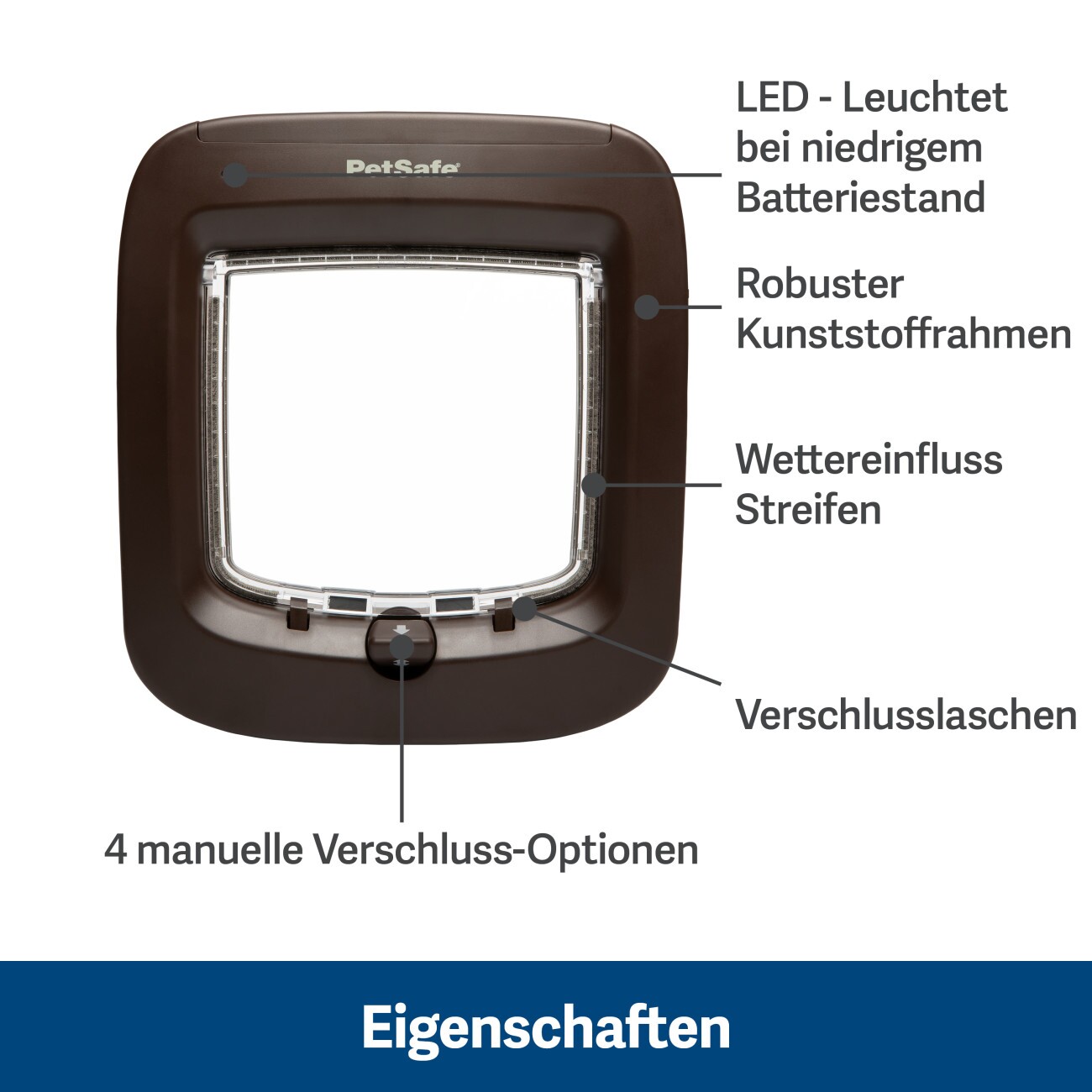 PetSafe Mikrochip-Katzenklappe, Braun