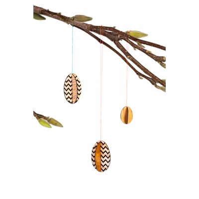 Osterschmuck Birkenrinde, Zickzack