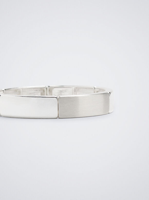 Pulseira elástica prateada - Prata