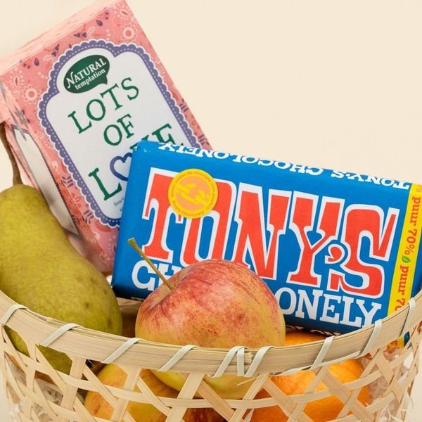 Fruitmand | Klein | met Tonys Chocolonely en thee