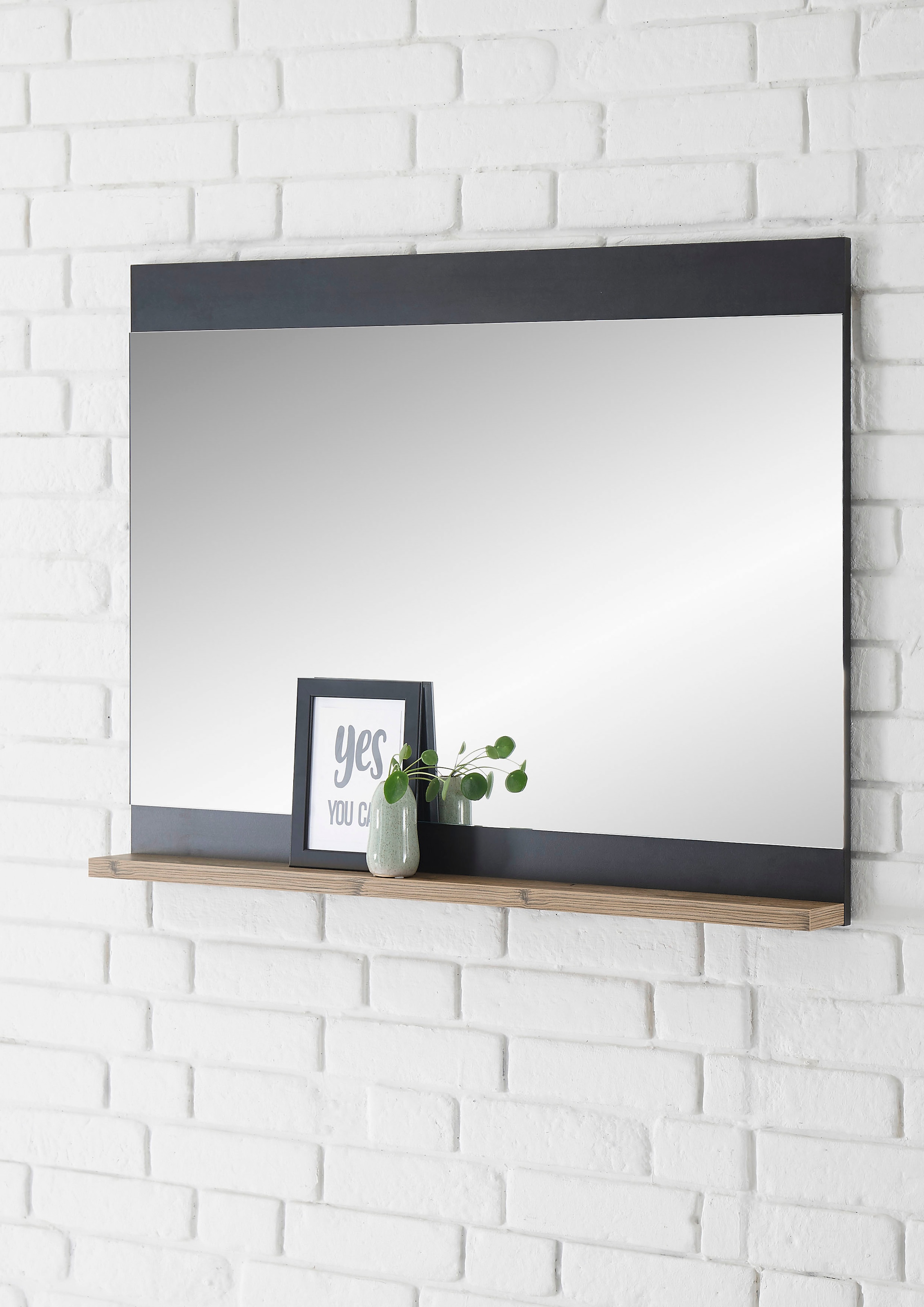 INOSIGN Wandspiegel »Brügge, moderner Spiegel, Garderobenspiegel« universell einsetzbar, mit Ablagefläche, eckig, 92 cm breit