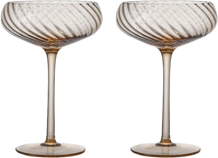 BYON Champagne saucer Opacity 2pcs/set Peach