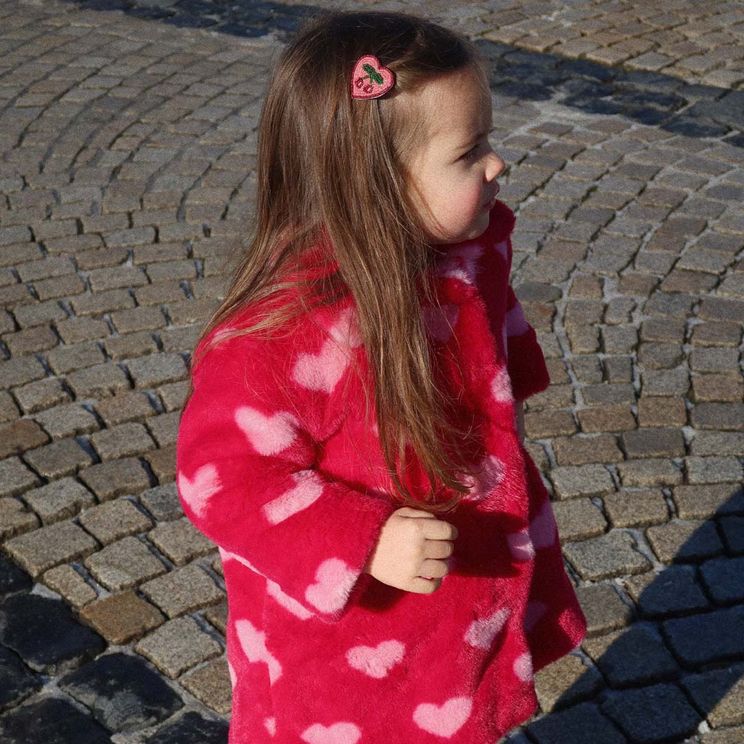 konges sløjd haarclips heart - cherry - 2st