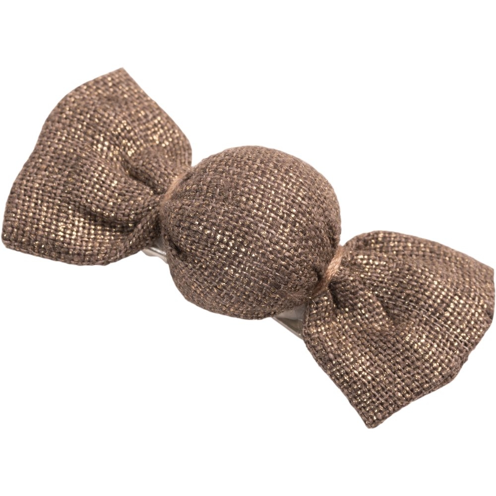 Petite Barrette Mini Bonbon Lin Cuivré