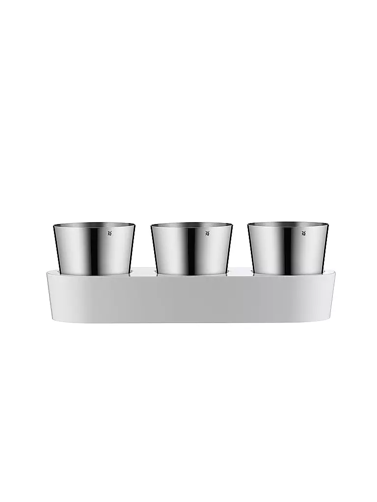 WMF Gourmet Indoor Kräutergarten Set 3-tlg Cromargan / Weiss silber