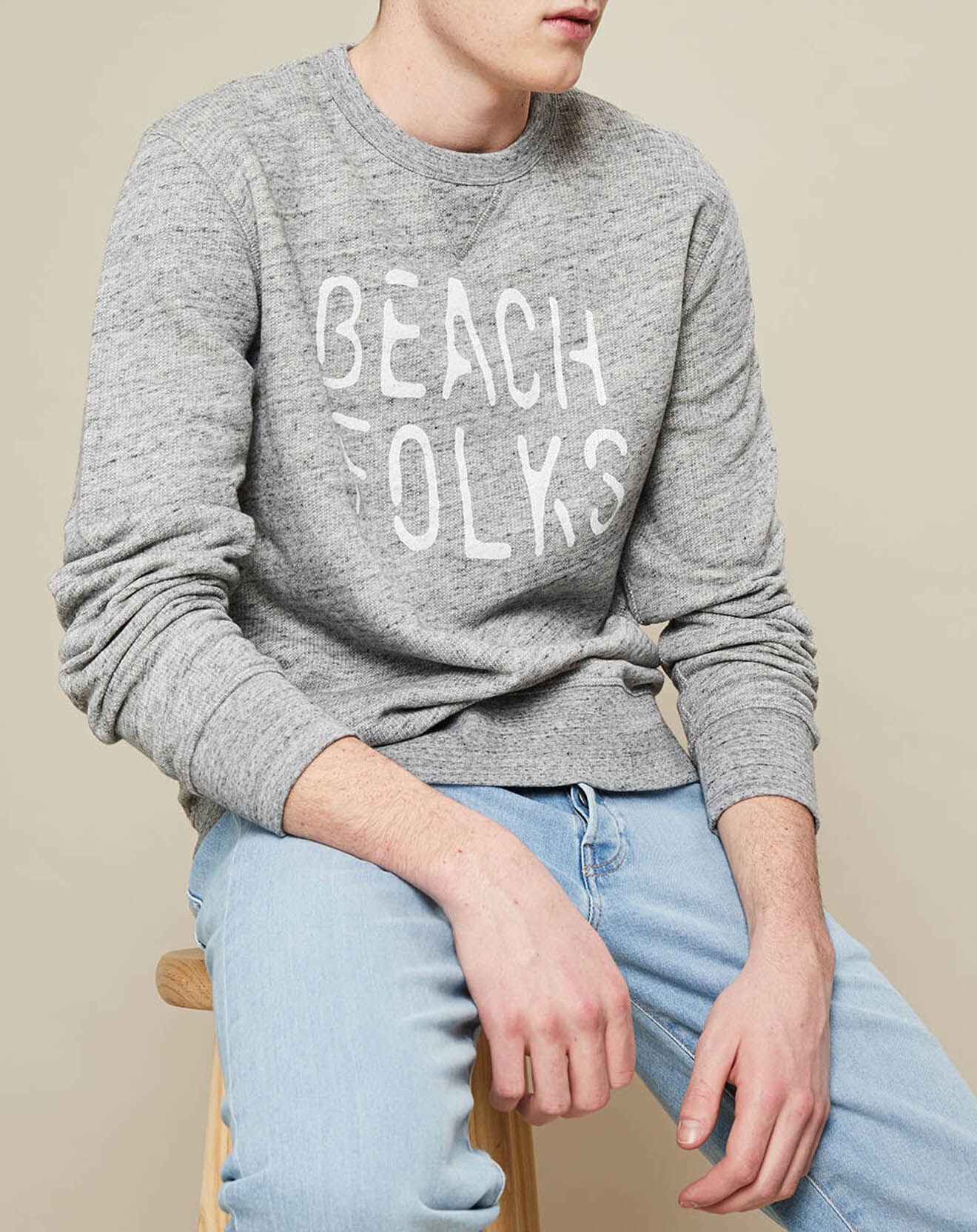 Hartford Sweat Crew Beach gris chiné