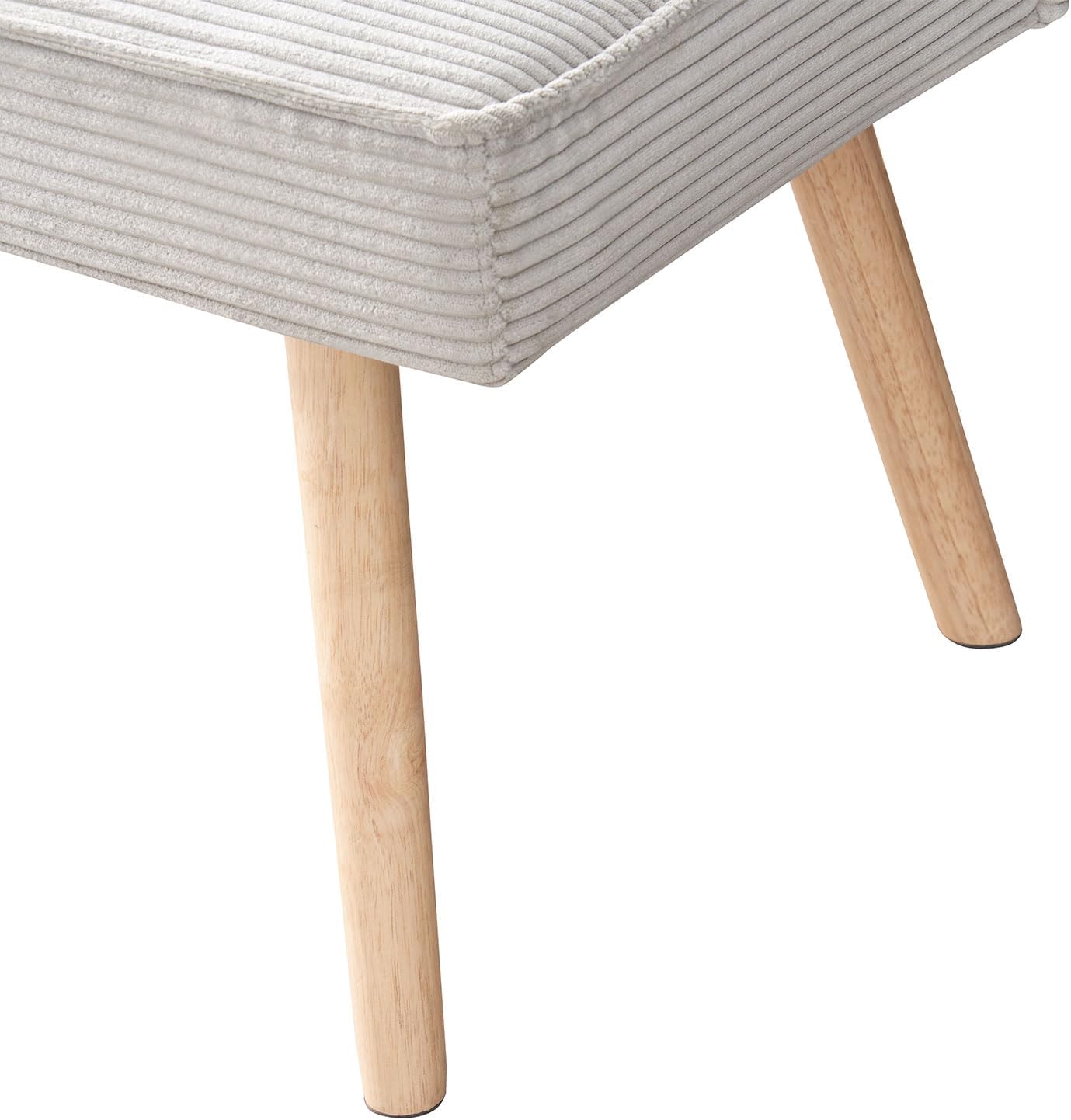 B&D home Sitzbank Paul, Kord Stoff Esszimmerbank 140cm gepolstert Holzbank für Esszimmer, Flur, Garderobe mit Massivholzbeinen, skandinivisch modern Design, Grau, 11309-140-GRAU