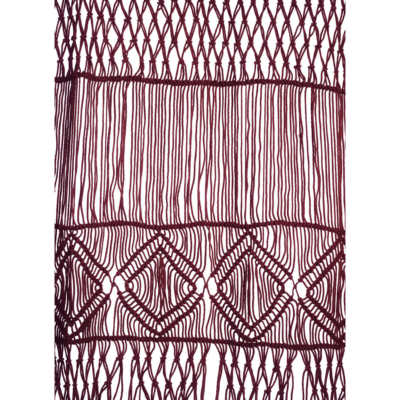 En Fil d'Indienne Rideau en macramé Resille carmin - 100x280 cm