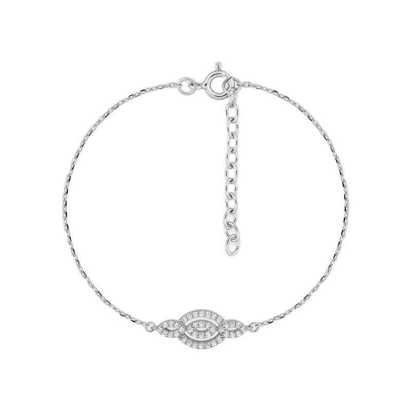 Bracelet Femme - Oxyde de zirconium - Argent 925 - Longueur : 18 cm