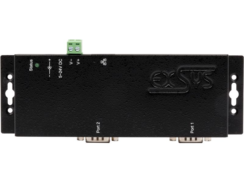 Exsys Serieller Geräteserver EX-6112-2 2-Port-RS-232 Ethernet zu 2x RS-232 port, inkl. 12V/3A Netzteil