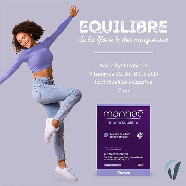 Manhaé Intima Equilibre - Probiotiques Equilibre Flore Intime - 30 Gélules