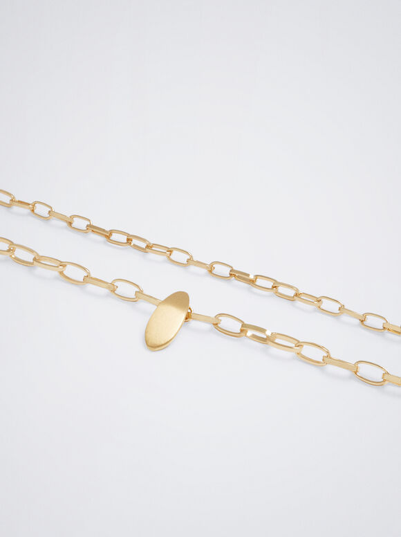 Colares Conjunto Con Medallón - Dourado