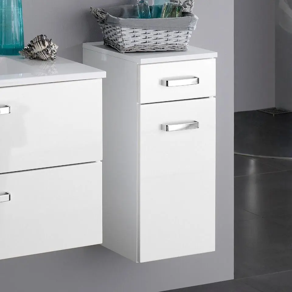 Badkamerkastje Bobbi 30cm 1 lade en 1 deur - wit