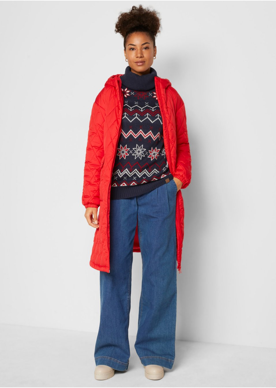 Pull col roulé avec motif norvégien