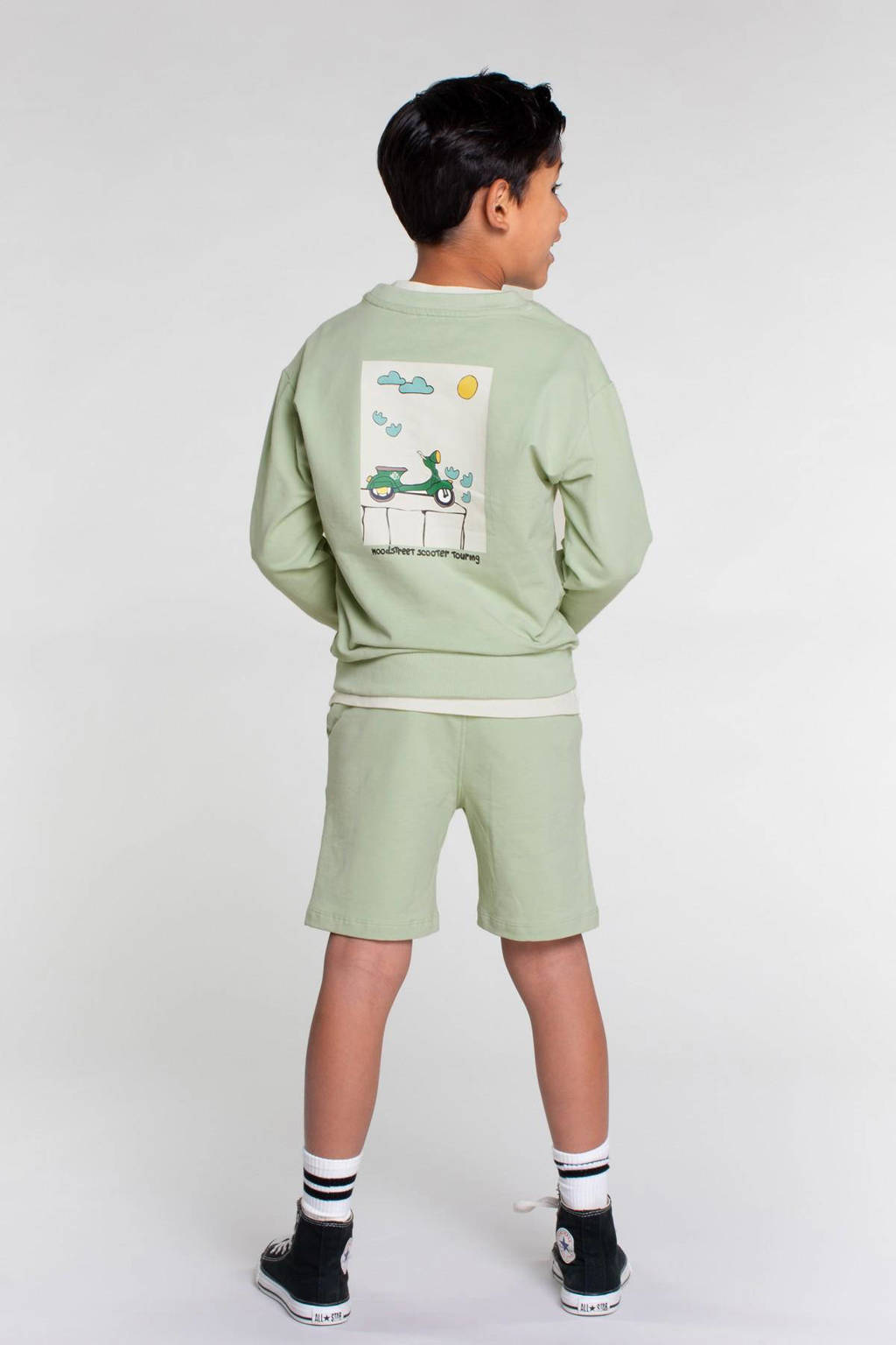 Moodstreet regular fit sweatshort lichtgroen