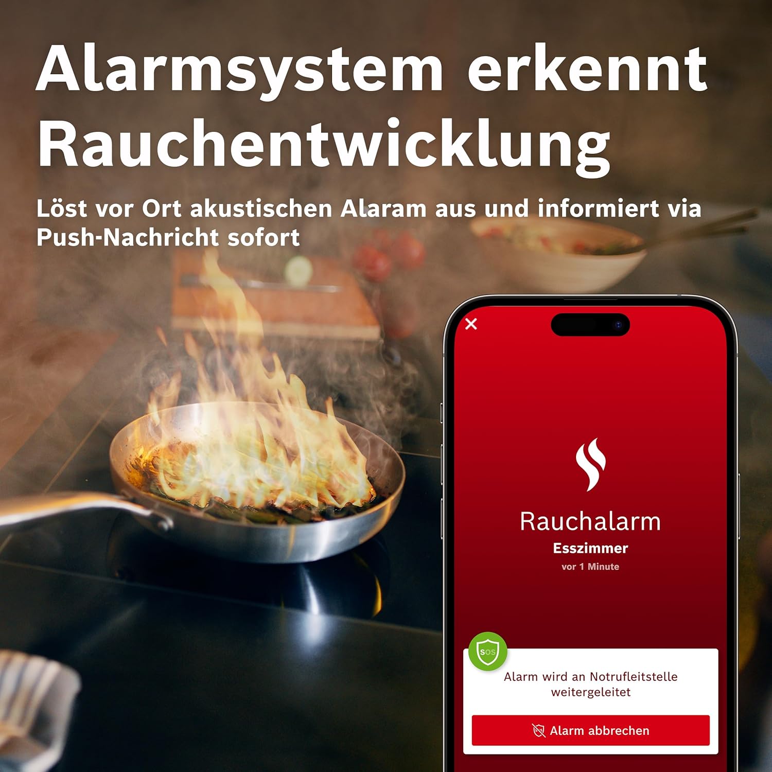 Bosch Smart Home Alarmsystem S, Starter-Set inklusive Gutscheincode für 2 Monate Security+ Notfallservice gratis