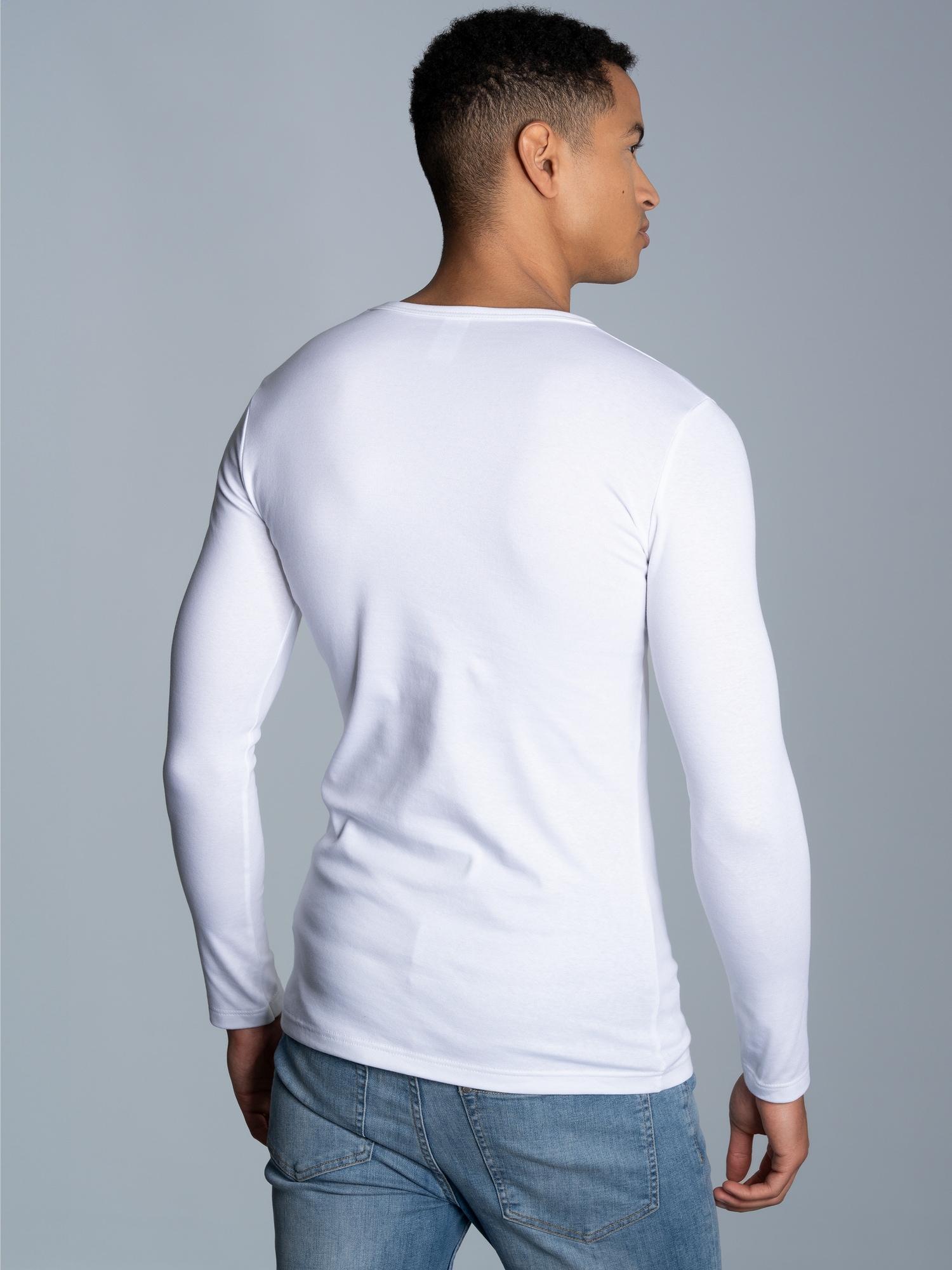 Langarmshirt Weiss
