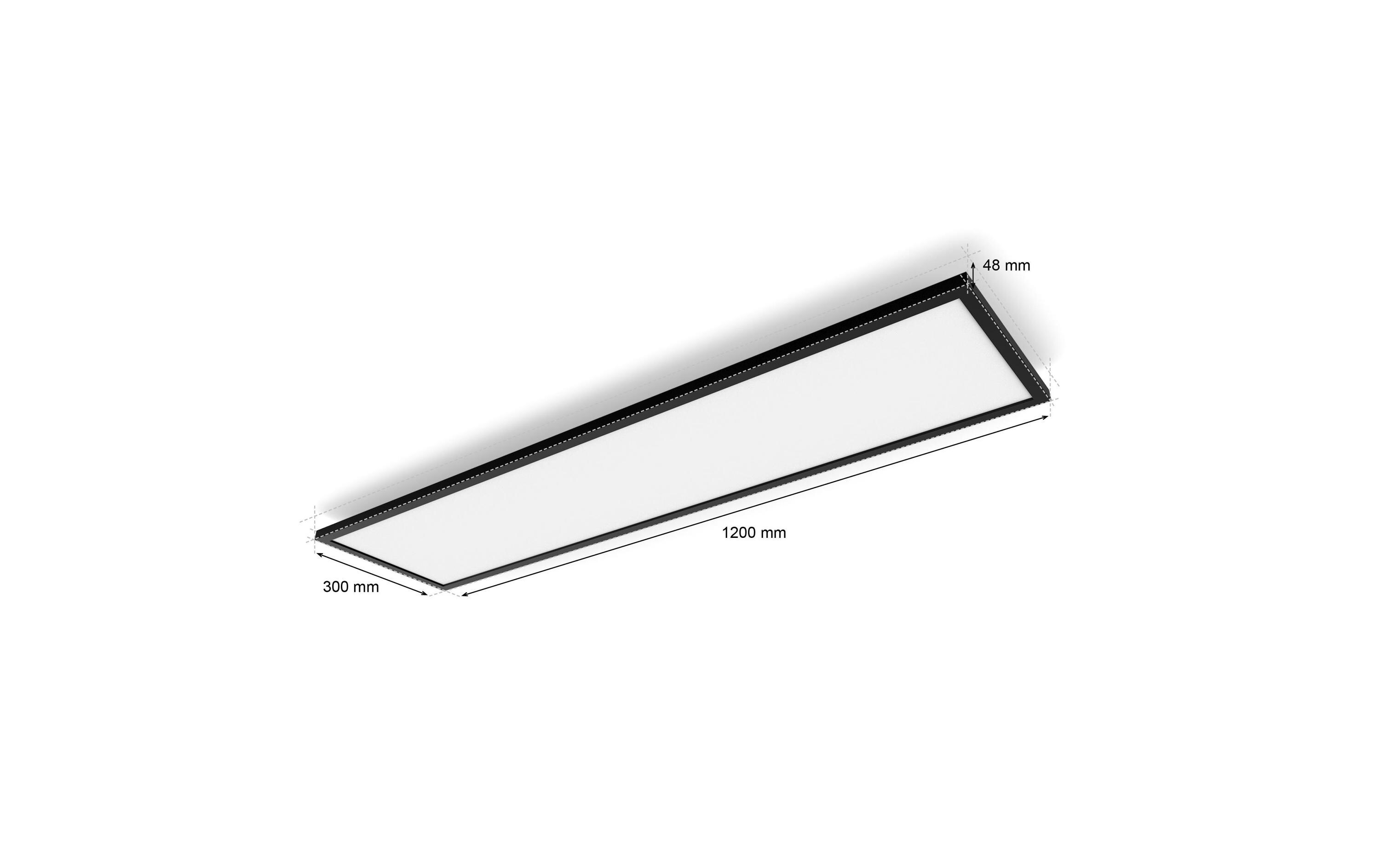 Panelleuchte White Ambiance Aurelle 120 x 30 cm Schwarz<br>Flaches Hue Panel