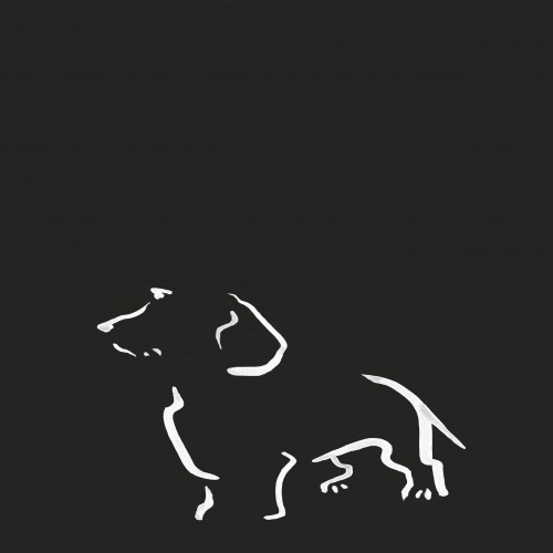 Ilustração de um Terrier sem moldura, na cor preta.