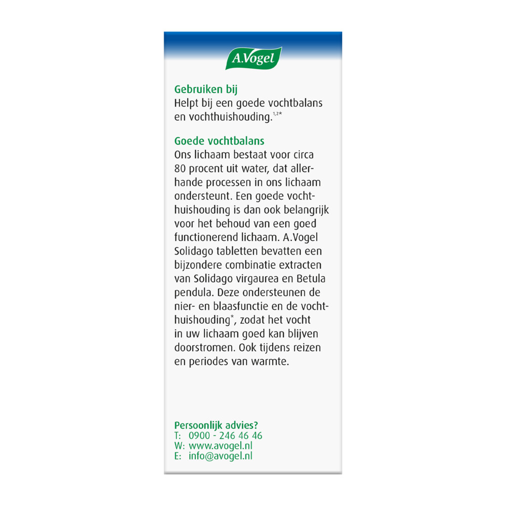 A.Vogel Solidago Vochthuishouding60 tabletten