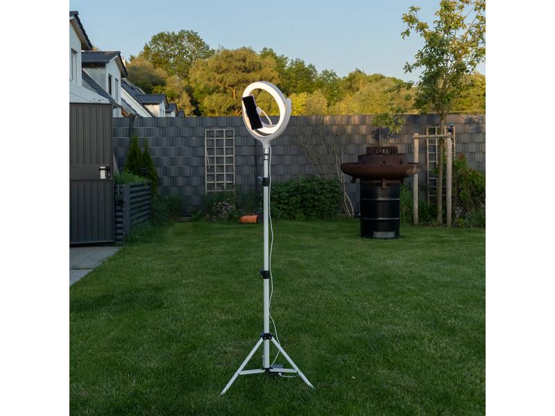 4smarts Videoleuchte Selfie LoomiPod gross Stimmungsvolles, dimmbare Stehlampen-Ringleuchte