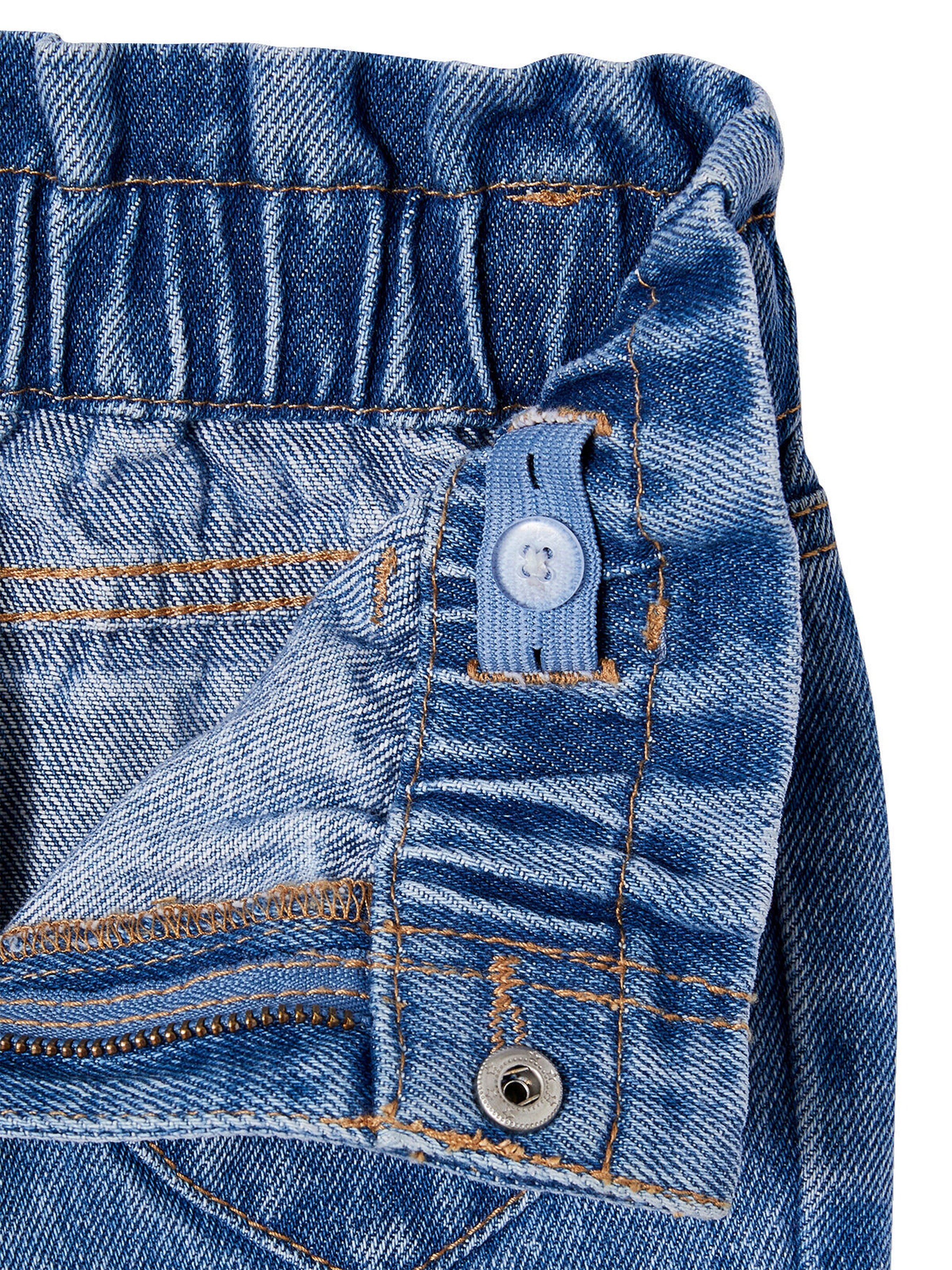 Vertbaudet Mädchen Paperbag-Jeans mit Herz-Taschen mittelblau