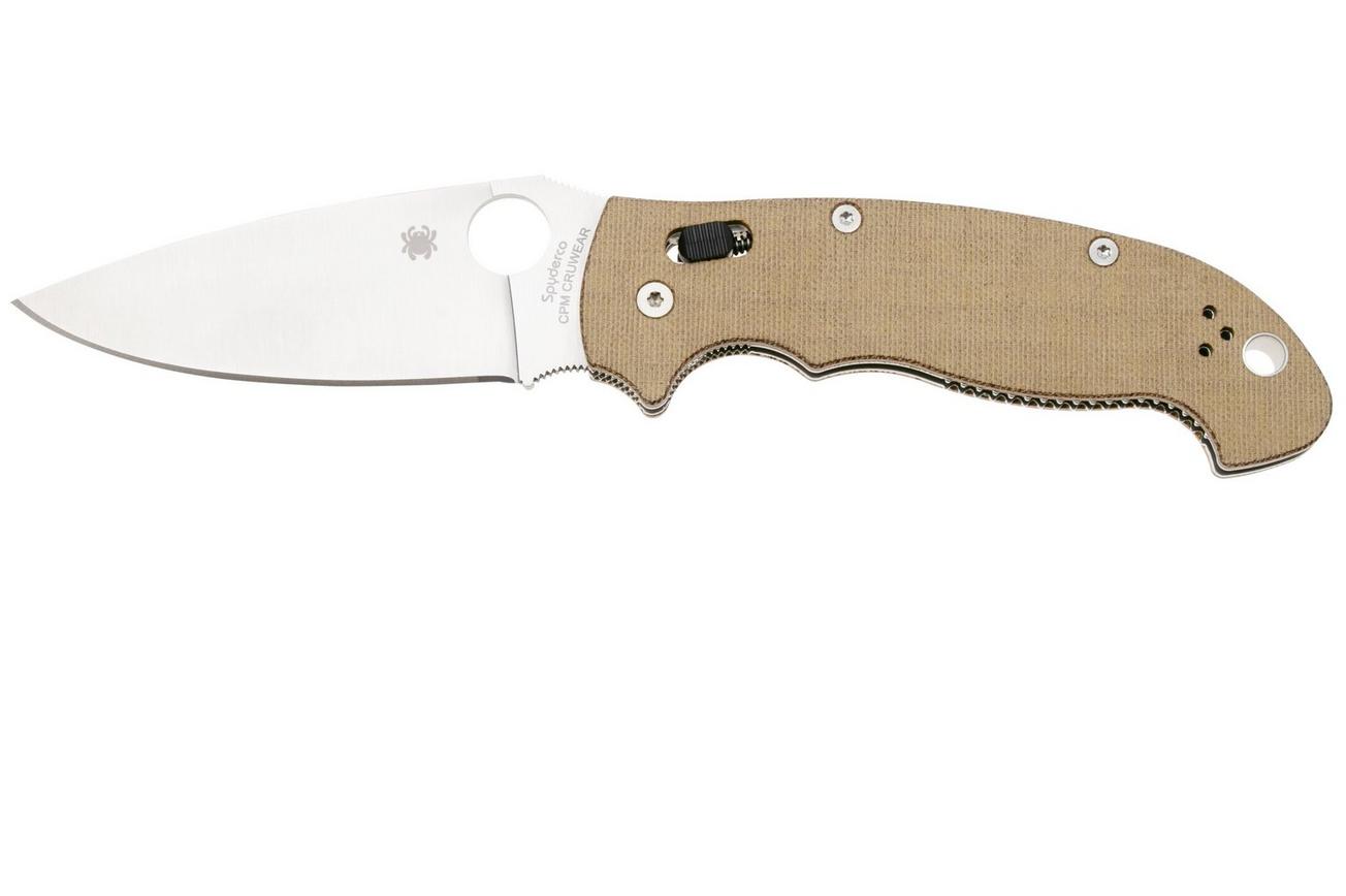 Spyderco Manix 2 XL CPM Cru-Wear C95MPCW2 Brown Canvas Micarta zakmes