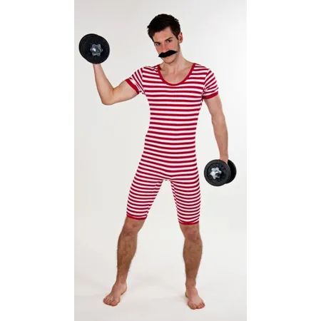 Festartikel Müller Ringelbadeanzug rot/weiß, Größe L