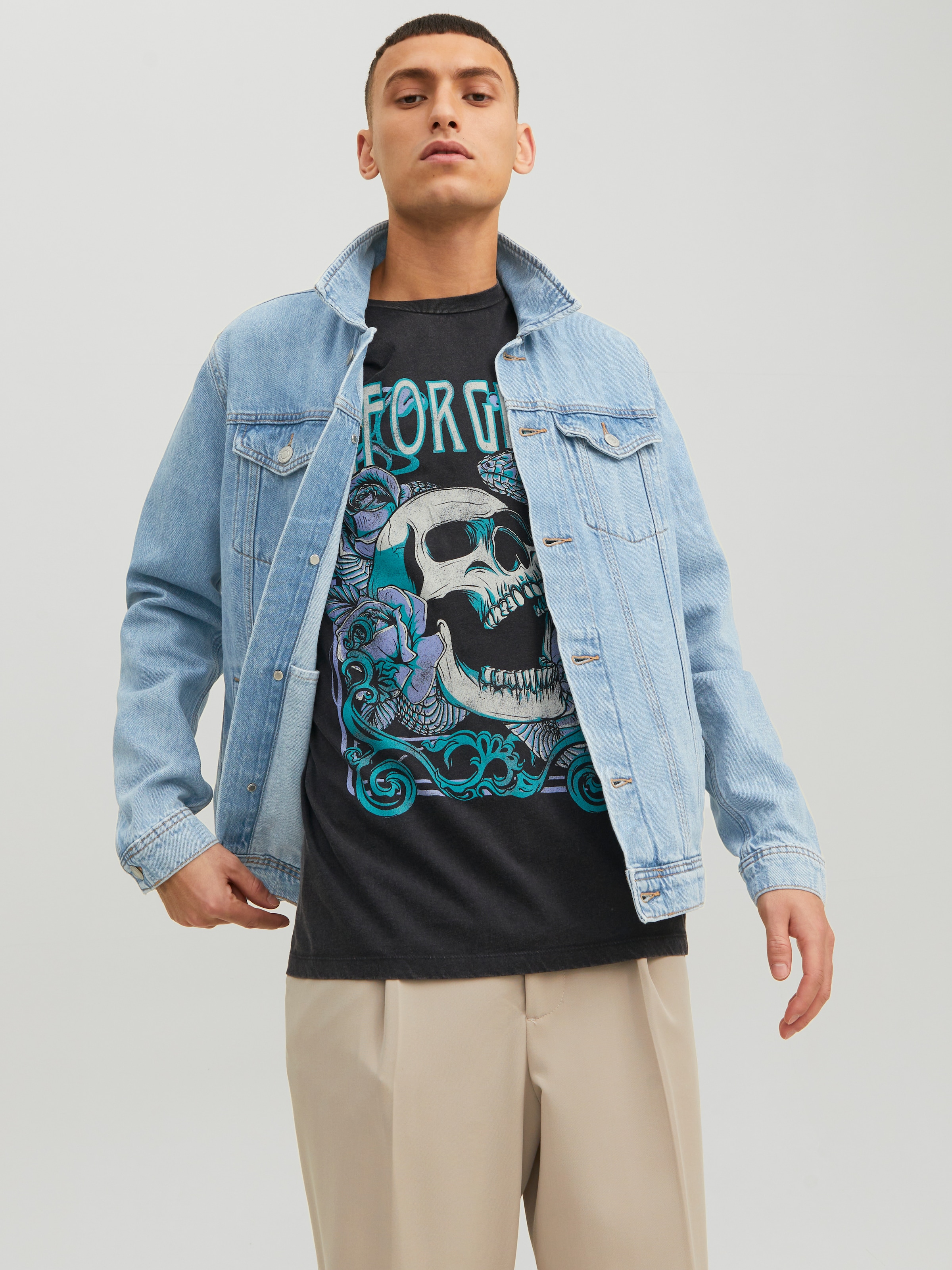 Jack & Jones Jeansjacke »JJIJEAN  Denimjacke, ideal für Frühling, mit Knopfleiste und Taschen« Abriebeffekte, modisch, regular fit, Baumwolle