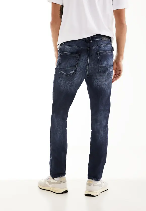 Slim Fit Jeans - dark blue random wash
