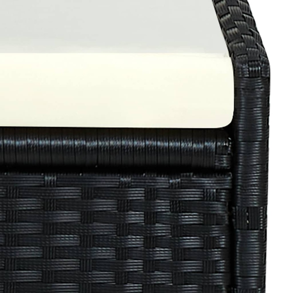 Transat avec coussin résine tressée noir
