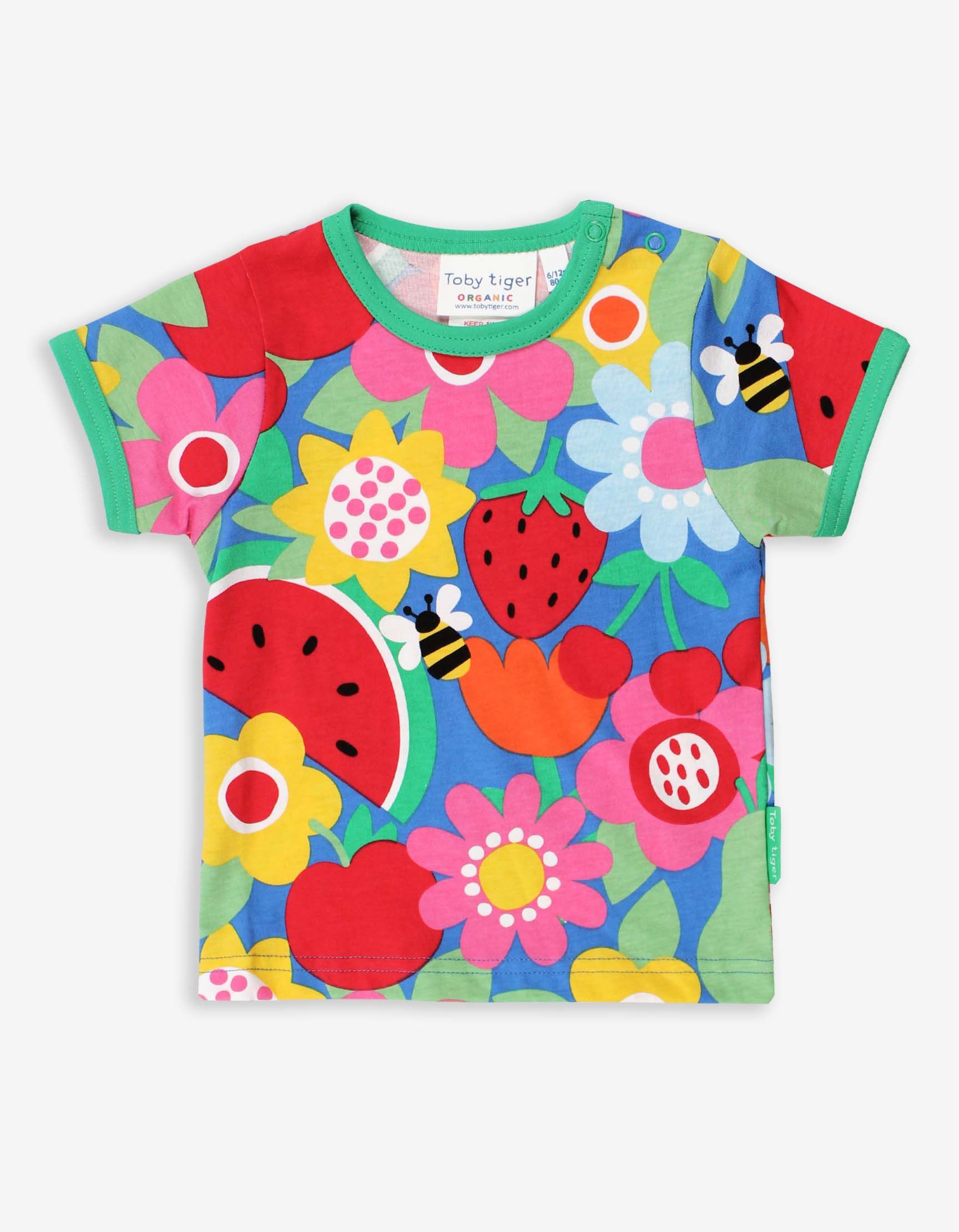 Toby Tiger T-Shirt Blumen und Früchte Print