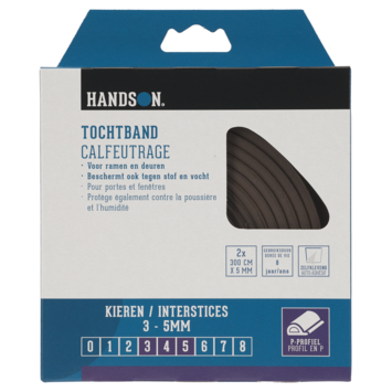 Handson tochtband P-profiel EPDM rubber bruin 3 meter 2 stuks