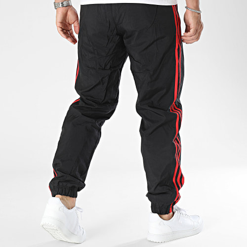 Pantalon Jogging A Bandes Cutline HZ0730 Noir Rouge