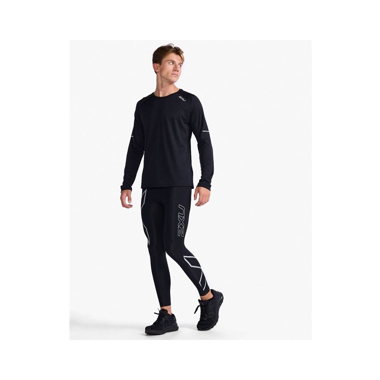 2XU Aero Long Sleeve Black/Silver Reflective