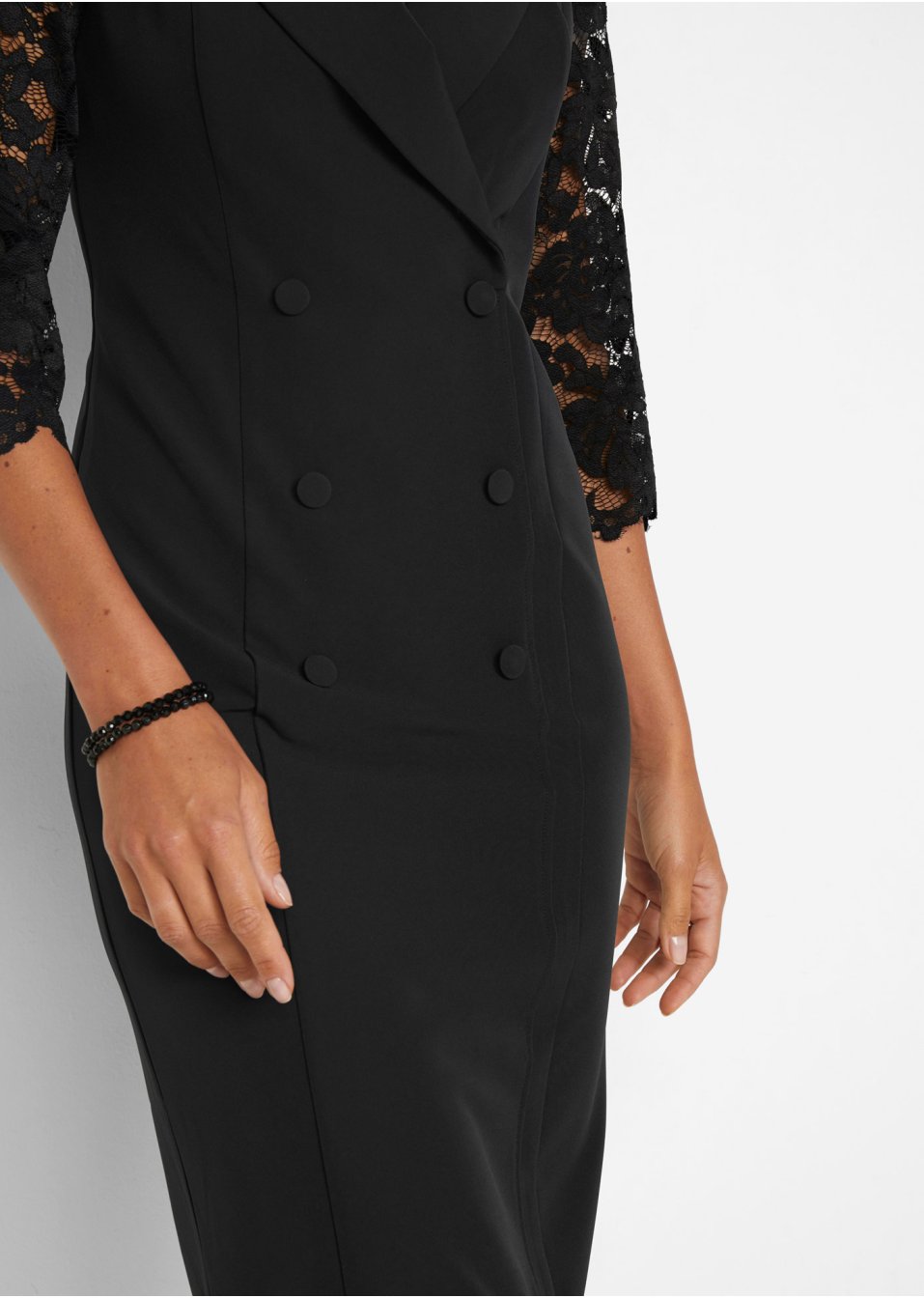 Robe blazer avec manches en dentelle