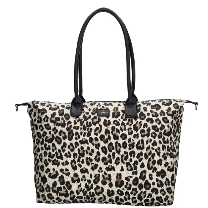 Charm London Buckingham Laptoptas 15,6 inch Luipaard Beige