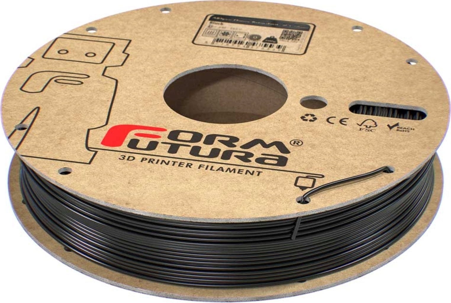 FormFutura  ABSpro™ Flame Retardant Black, 1,75 mm / 500 g    Selbstlöschendes Filament aus ABS in Schwarz