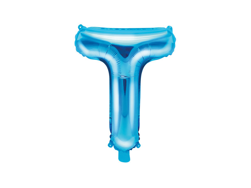 Folie Ballon Letter T Blauw Leeg 35cm